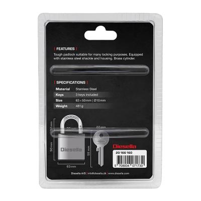 Hængelås 63 mm Rustfri Stål